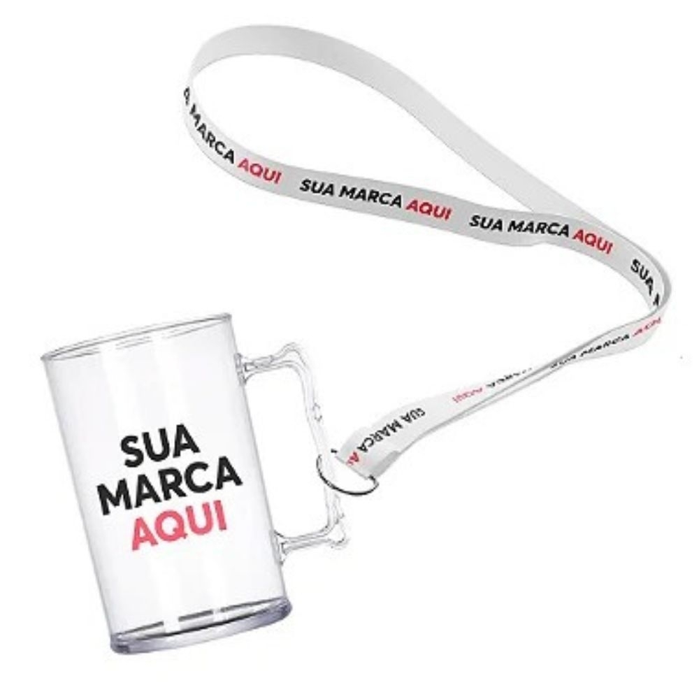 Caneca de Acrílico 500ml Com Tirante Personalizada-ASTCANECAACRILICO