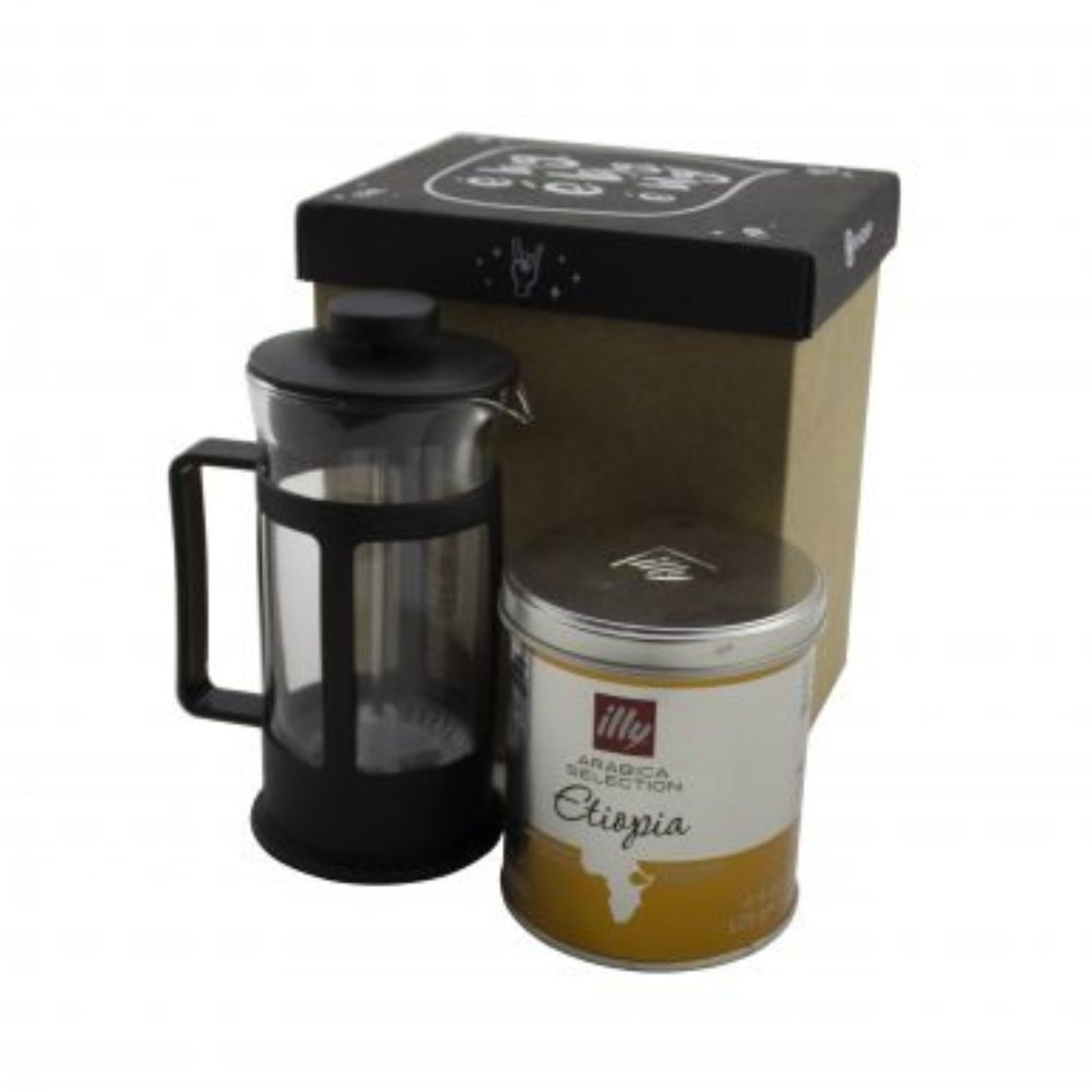 Kit Cafeteira Francesa 300ml e Café Illy Personalizado-ASTD2726