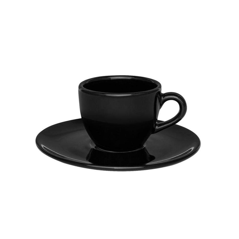 Xícara de Café 75ml Black em Porcelana Personalizada